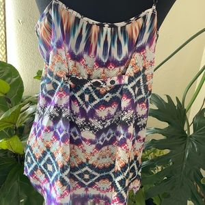 Spring into Summer breezy lightweight sheer, tie dye, colorful cami tank . LARGE